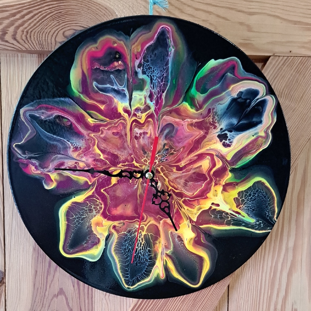 Hand Crafted Vibrant Abstract Wall Clock Home Decor